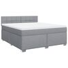 vidaXL Boxspring met matras stof lichtgrijs 180x200 cm