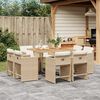 vidaXL 9-delige Tuinset met kussens poly rattan beige