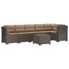 vidaXL 6-Zits Tuin Sofa met Kussens Rattan Look PP Lichtgrijs