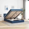 vidaXL Bed poef met matras en LED's stof 140x190 cm blauw