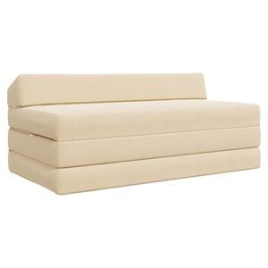 vidaXL Vouwbare Bankbed Cr&egrave;mekleurig 120 x 60 x 49 cm Stof