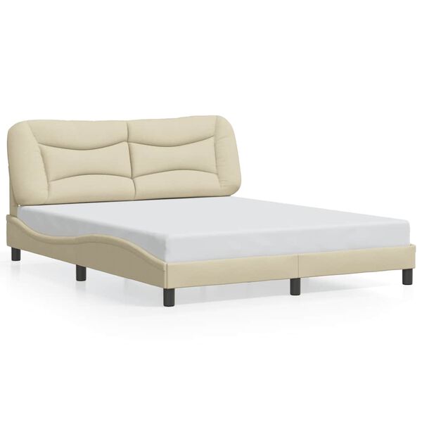 vidaXL Bedframe zonder matras "Hvar" stof cr&egrave;mekleurig 160x200 cm