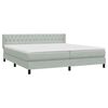 vidaXL Boxspring met matras fluweel lichtgrijs 200x220 cm