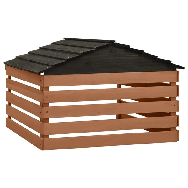 vidaXL Overkapping voor grasmaaier 78x74x54 cm vurenhout zwart bruin