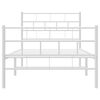vidaXL Bedframe met hoofd- en voeteneinde metaal wit 107x203 cm