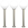 vidaXL Bolderverlichting 3 stuks 80 cm RVS IP44