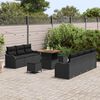 vidaXL Tuin Sofa Set met kussen met opslag 10 pcs Zwart