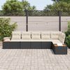 vidaXL Tuin Sofa Set met kussen 6 pcs Zwart poly rattan