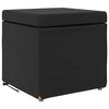 vidaXL Kruk Zwart 41 x 41 x 40 cm Nepleer en Gefabriceerd Hout