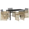 vidaXL Tuin eettafelset 5 st Beige poly rattan