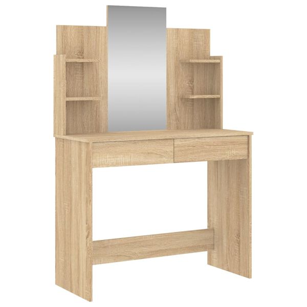 vidaXL Kaptafel met spiegel 96x39x142 cm sonoma eikenkleurig