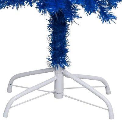 vidaXL Kunstkerstboom met verlichting en kerstballen 120 cm PVC blauw