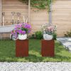 vidaXL Plantenstandaard 2 pcs Roestig 24 x 24 x 35 cm Cortenstaal