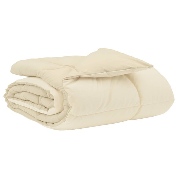 vidaXL Vol jaar dekbed Gekwilt Cr&egrave;me 220 x 260 cm Microfiber