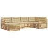 vidaXL Buiten bankenset met kussen 6 pcs Wit en Beige Polyester