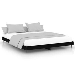 vidaXL Bedframe zonder matras 180x200 cm spaanplaat zwart