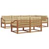 vidaXL Buiten bankenset met kussen 7 pcs Natuurlijk en Beige