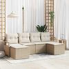 vidaXL Tuin Sofa Set met kussen met opslag 6 pcs Beige en Crème