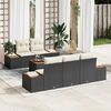 vidaXL Tuin Sofa Set met kussen met opslag 6 pcs Zwart Poly riet