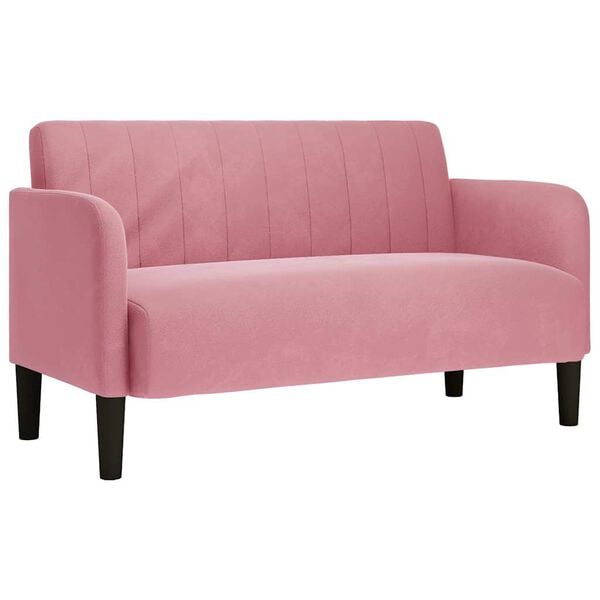 vidaXL Loveseat bank 109 cm fluweel roze
