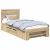 vidaXL Bedframe met hoofdeinde Sonoma Eiken 100 x 200 m Bewerkt hout