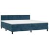 vidaXL Boxspring met matras en LED fluweel donkerblauw 200x200 cm