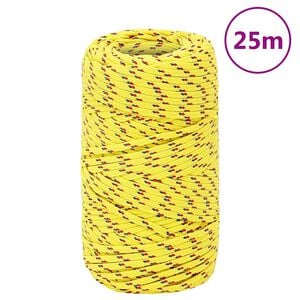 vidaXL Boottouw 2 mm 25 m polypropyleen geel