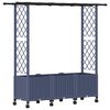 vidaXL Verhoogd Bed met Trellis en Dak Grijs 162,5 x 40 x 142 cm PP