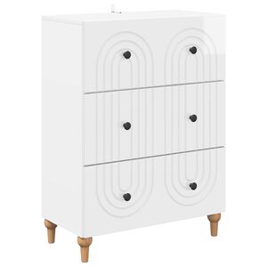vidaXL Ladenkast Hoogglans Wit 66 x 34,5 x 90 cm Bewerkt hout
