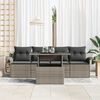 vidaXL Tuin Sofa Set met kussen met opslag 5 pcs Grijs Poly Rattan