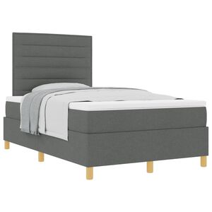 vidaXL Boxspringbed met hoofdeinde Donkergrijs 120 x 190 cm Stof