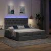 vidaXL Ottoman bed met matrassen en LED's 200x200cm stof donkergrijs