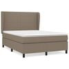 vidaXL Boxspring met matras stof taupe 140x190 cm