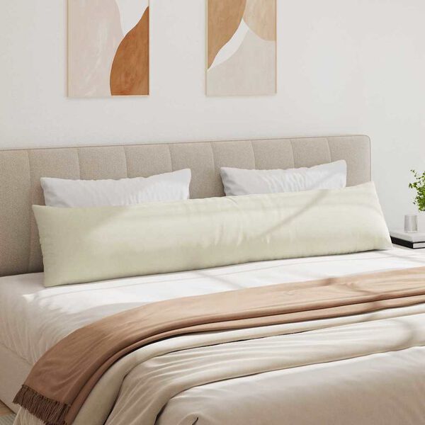 vidaXL Sofa Kussens 2 stuks Crème 200 x 40 cm Cordstof