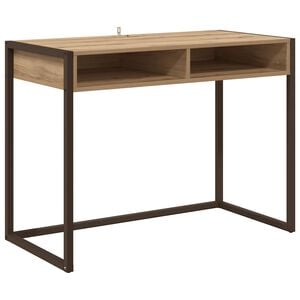 vidaXL Bureau Ambachtelijk eiken 100 x 50 x 75 cm Bewerkt hout