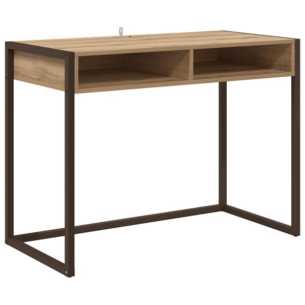 vidaXL Bureau Ambachtelijk eiken 100 x 50 x 75 cm Bewerkt hout