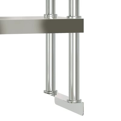 vidaXL Keukenwerktafel met bovenschap 110x30x150 cm roestvrij staal