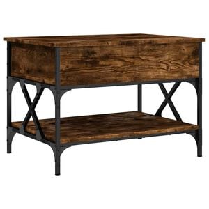vidaXL Salontafel 70x50x50 cm bewerkt hout en metaal gerookt eiken