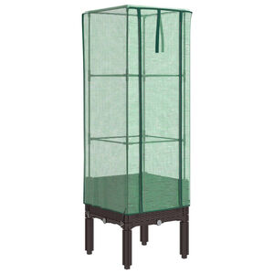 vidaXL Plantenbak verhoogd met kashoes 40x40x140 cm rattanlook