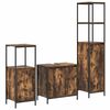 vidaXL Badkamermeubelset 3 st Gerookt Eiken en Zwart 36 x 35 x 165 cm