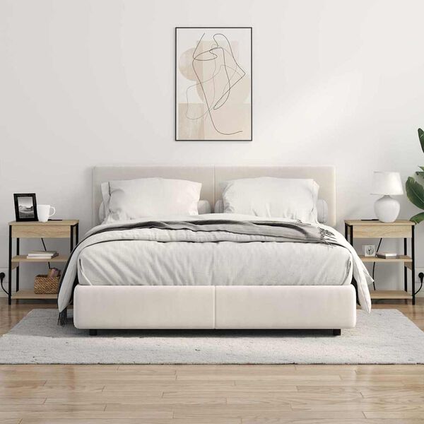 vidaXL Nachtkastje 2 pcs Sonoma Eiken 41 x 31 x 51 cm Bewerkt hout