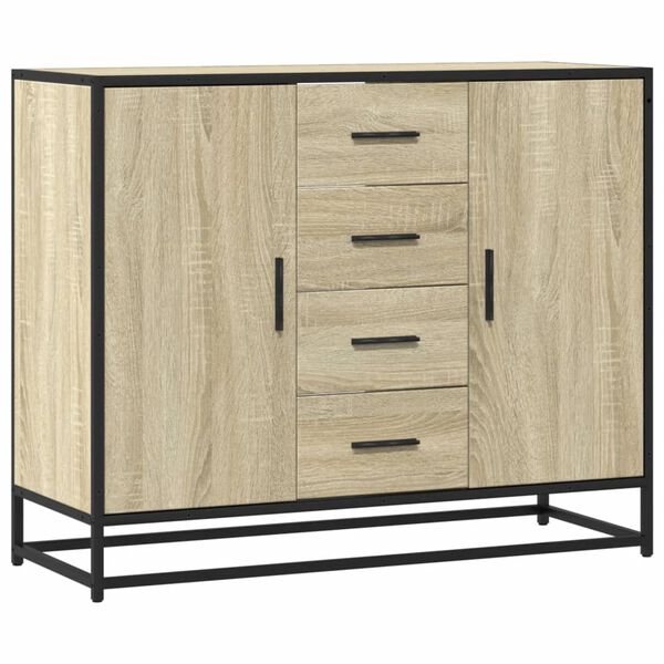vidaXL Dressoir 92x35x76 cm bewerkt hout sonoma eikenkleurig