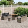 vidaXL Tuinbankenset met kussen 9 pcs Grijs poly rattan