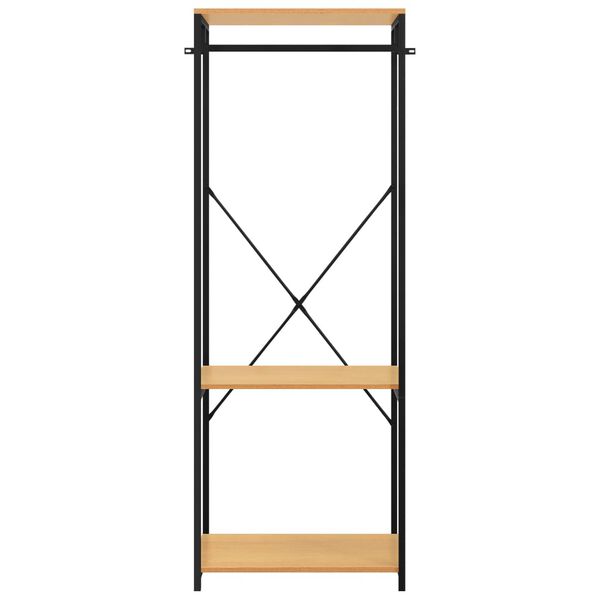 vidaXL Kledingkast 60x40x167 cm metaal spaanplaat zwart eikenkleurig