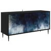 vidaXL Tv-meubel RAALTE 102 x 33 x 51 cm Zwart eiken Bewerkt hout
