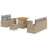 vidaXL Tuin Sofa Set 8 st 7-Aantal zitplaatsen Beige en Licht Grijs