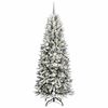 vidaXL Kunstkerstboom Wit 210 cm PVC en Plastic en Staal en PE