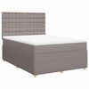 vidaXL Boxspring met matras stof taupe 140x200 cm