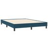 vidaXL Boxspring met matras fluweel donkerblauw 160x210 cm