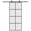 vidaXL Schuifdeur met beslagset 90x205 cm ESG glas zwart